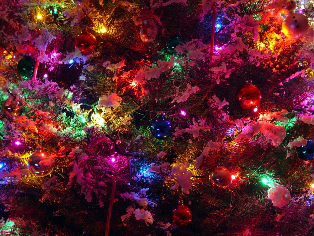 Albero di Natale luci colorate, 1024x768 HD, PC