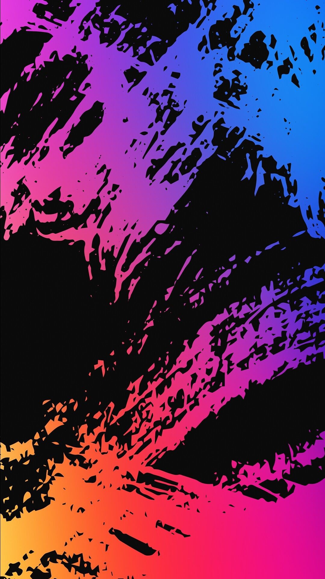 pennellate astratte multicolore neon, 1080x1920 Full HD Verticale, Smartphone