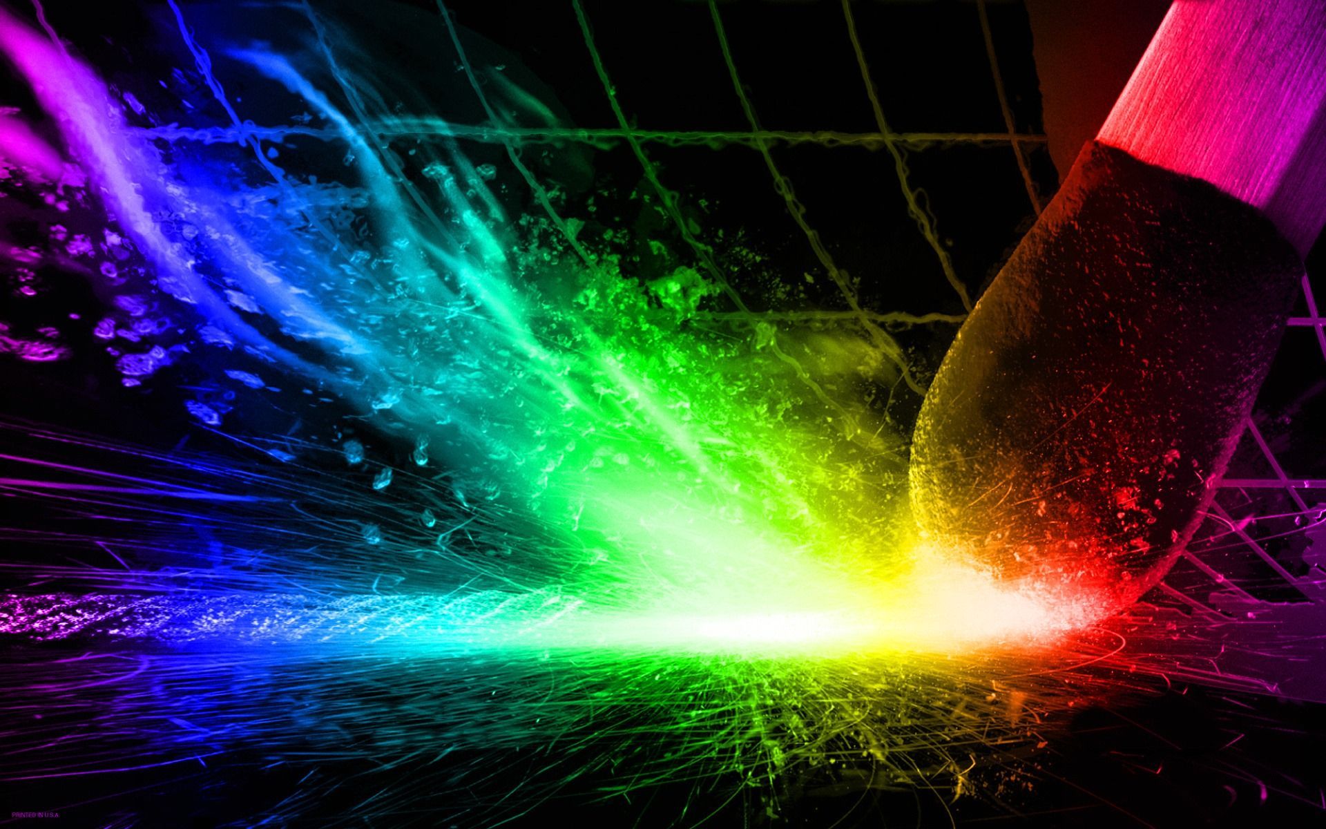 Pennello con schizzi arcobaleno, 1920x1200 WUXGA, Laptop