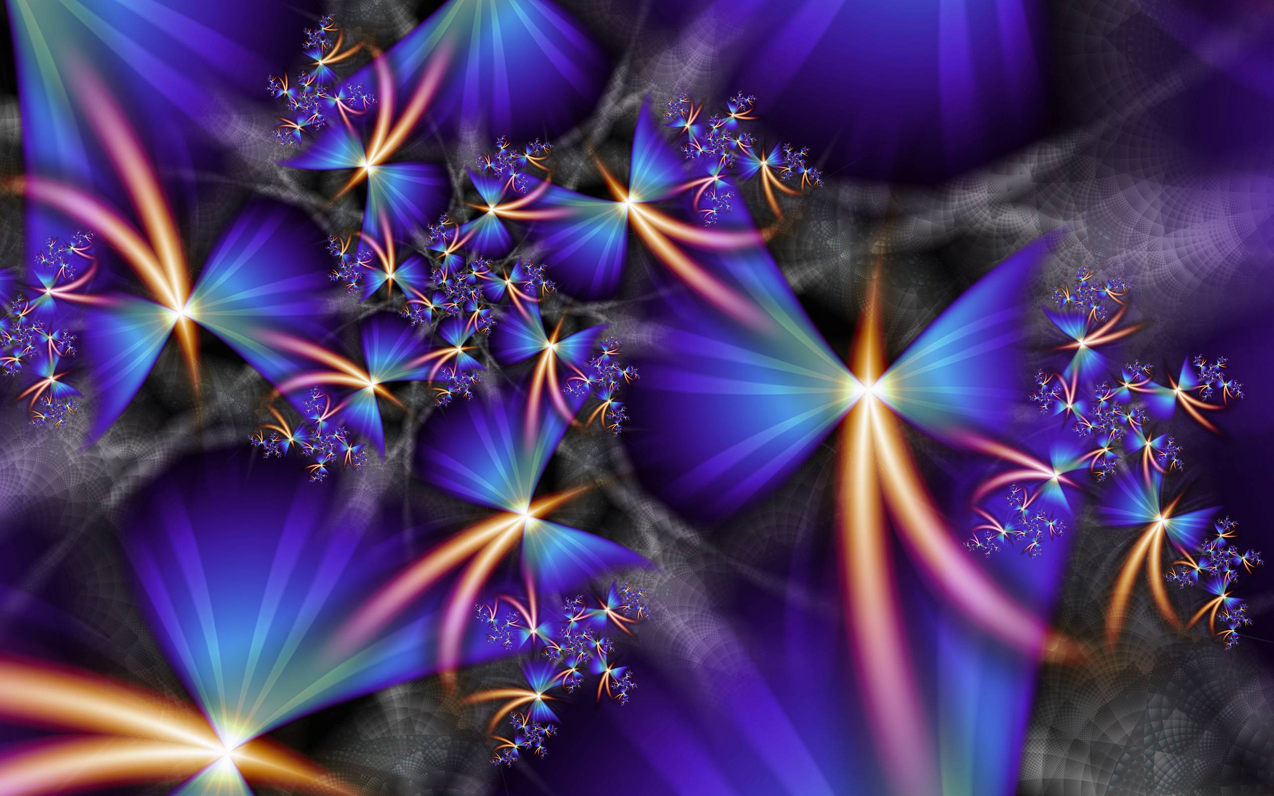 Frattale astratto blu viola, 2560x1600 WQXGA, PC