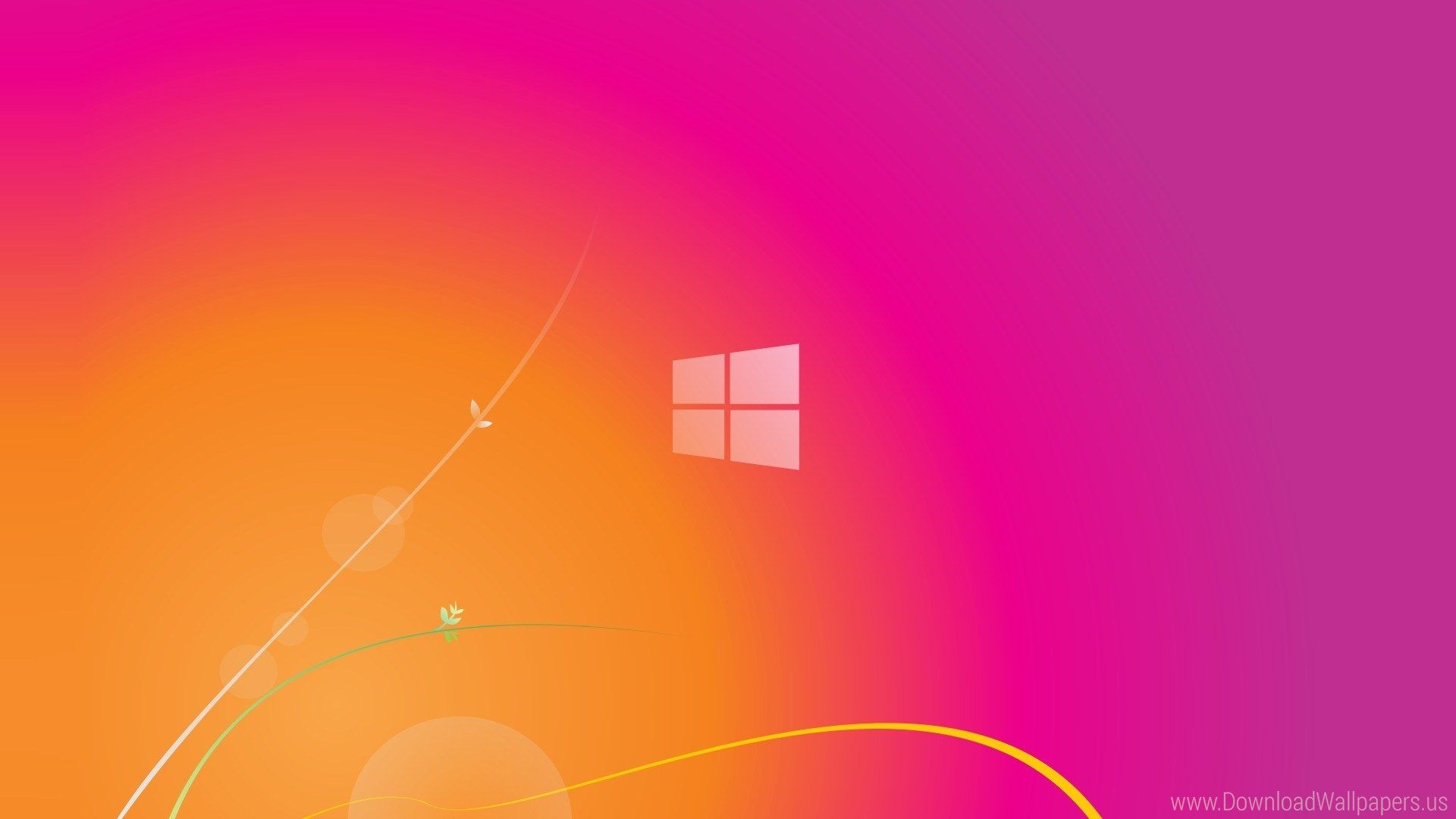 Logo Windows sfondo rosa arancio, sistema operativo Microsoft, 1920x1080 Full HD, PC