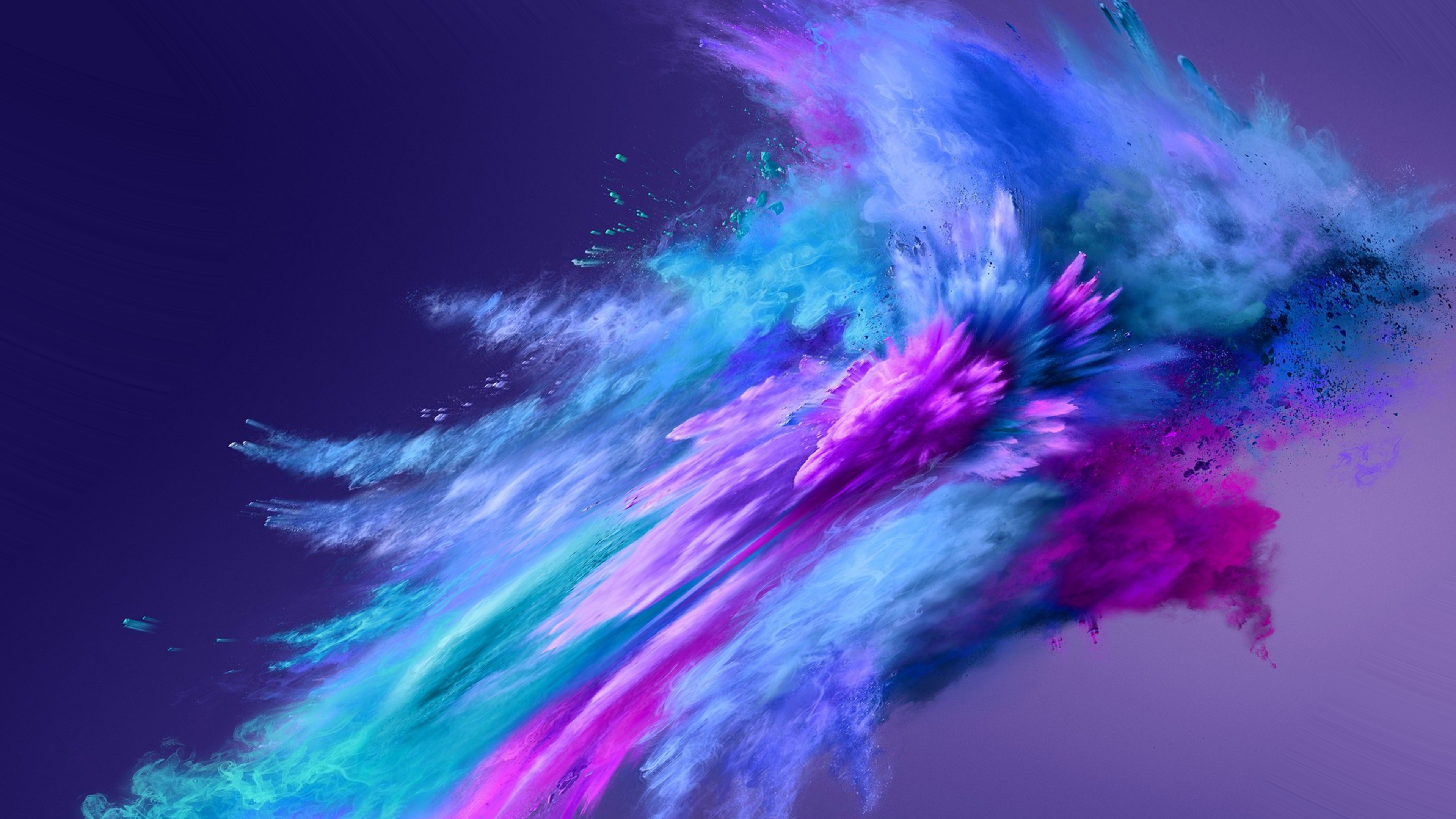 Esplosione polvere colorata astratta, sfondi Colorati, 3840x2160 4K, Desktop 4K