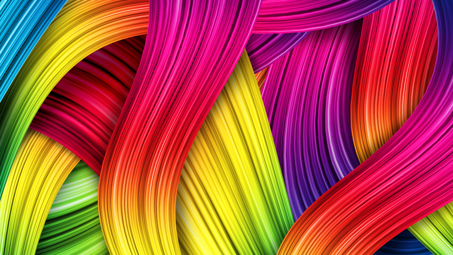 Nastri colorati intrecciati arcobaleno, sfondo 1920x1080 Full HD 1080p, Desktop