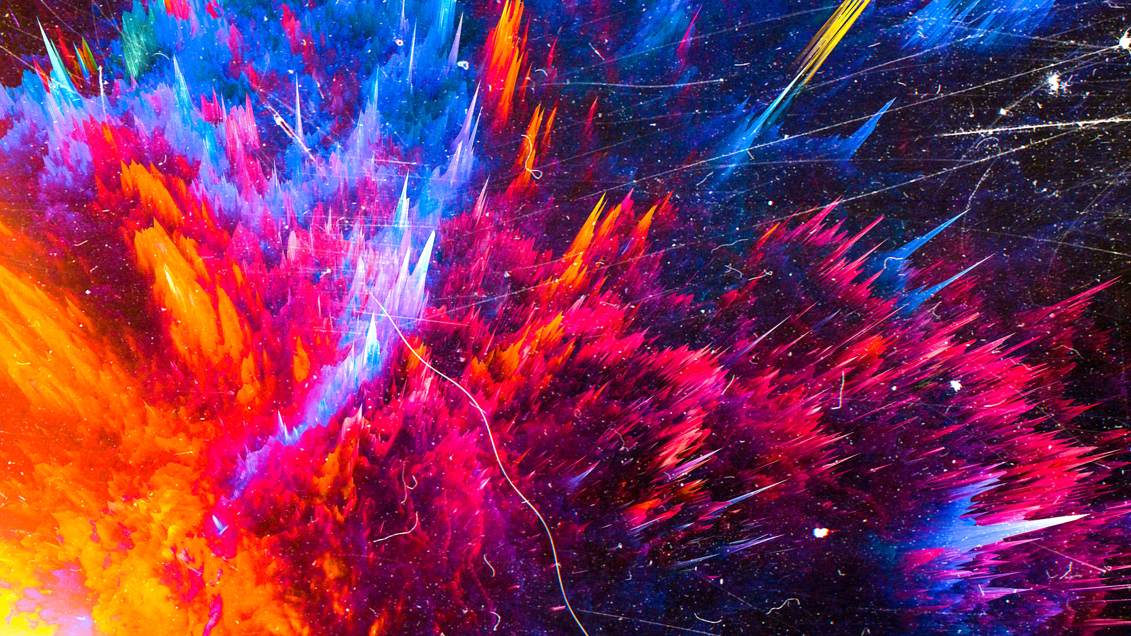 Esplosione colorata astratta, sfondi Colorati, 3840x2160 Ultra HD, 4K TV