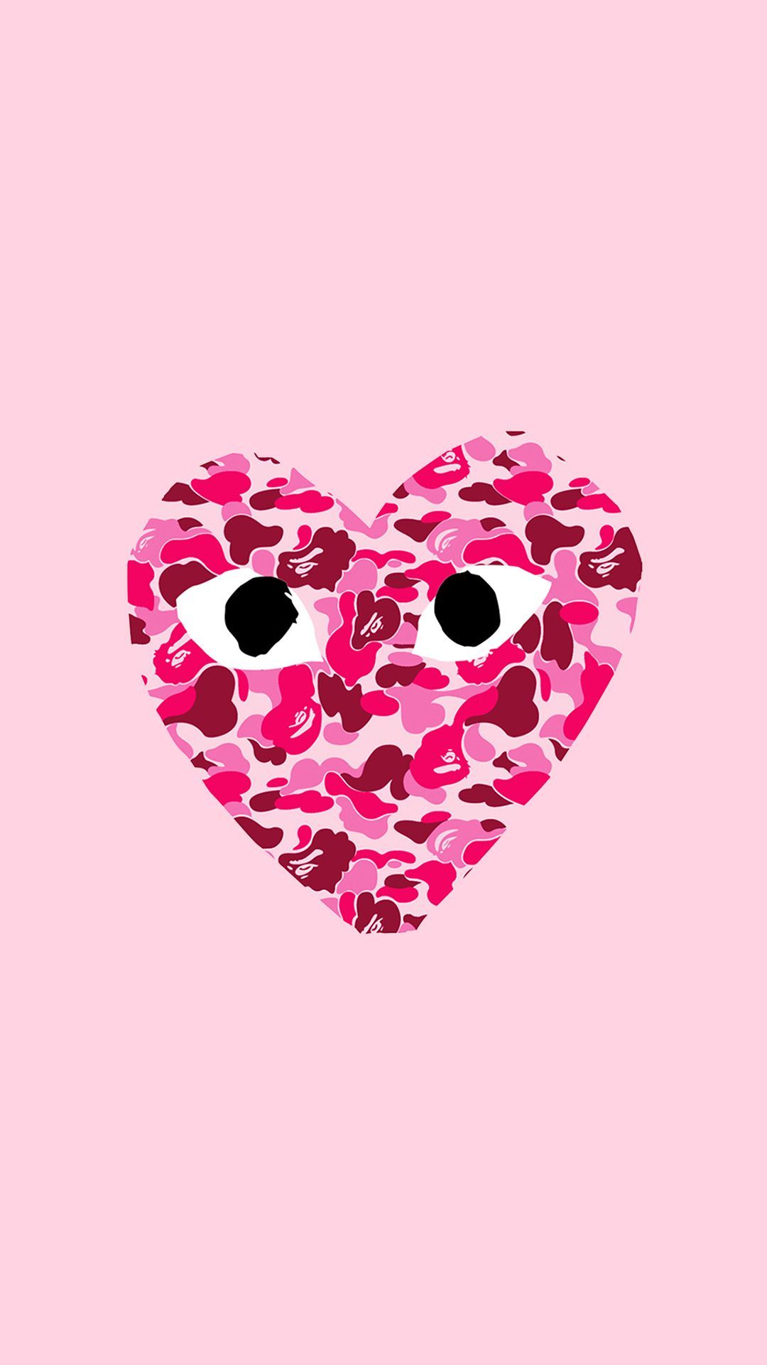 Cuore camo rosa occhi, 1080x1920 Verticale, Telefono