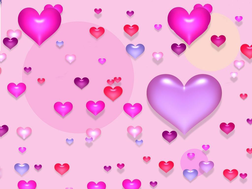 Cuori rosa e viola, 1024x768 HD, PC Desktop