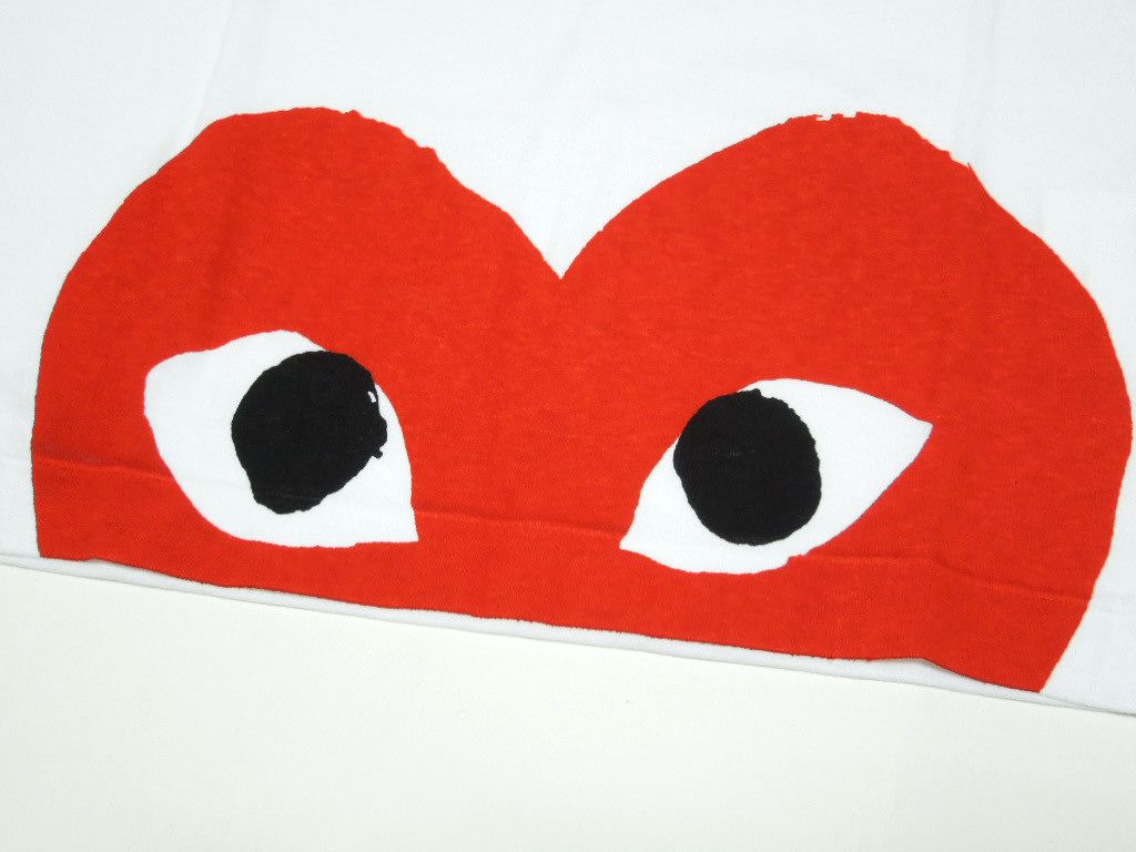 Logo cuore Comme des Garçons rosso, 1024x768 HD, Laptop