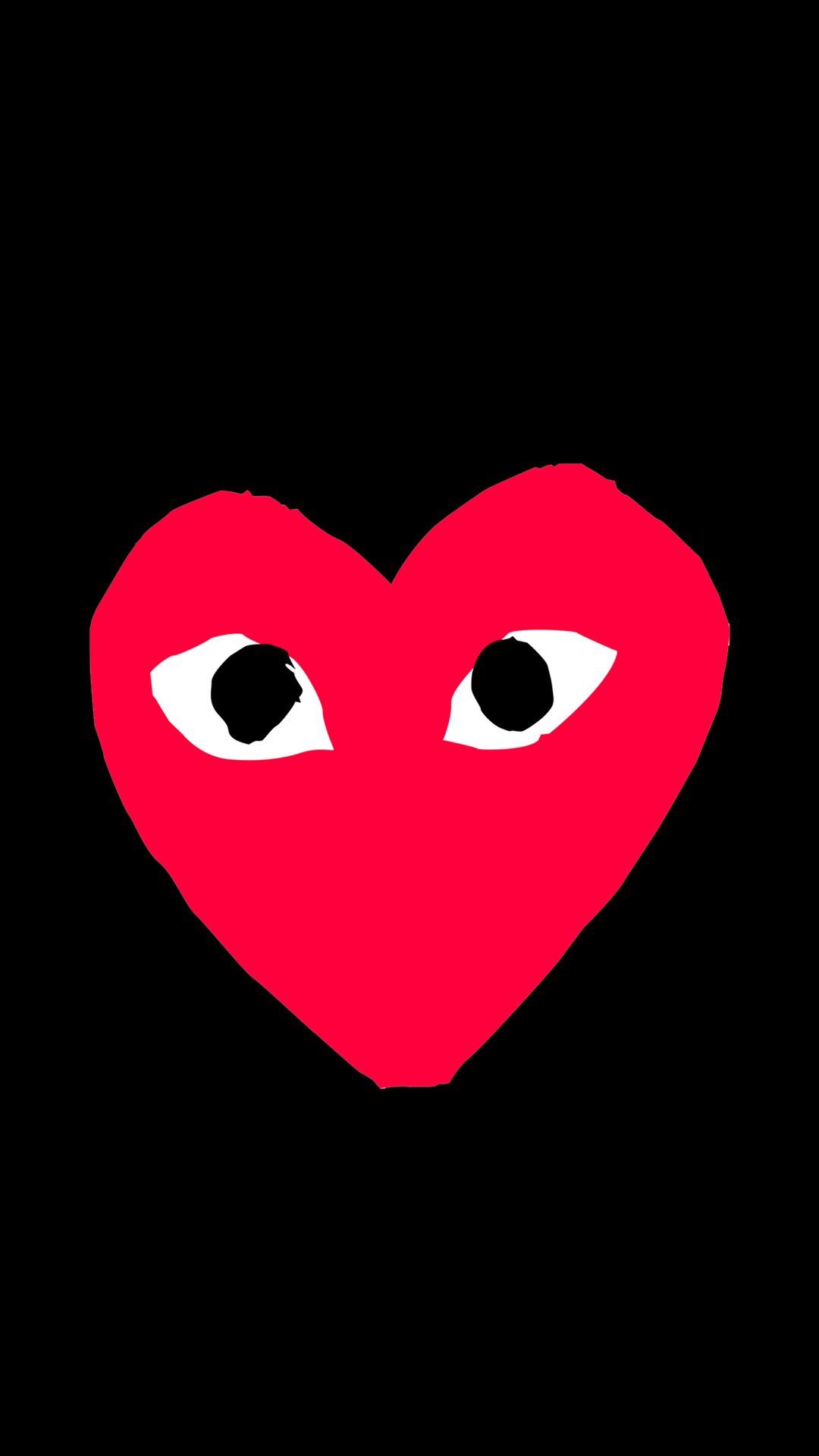 Cuore rosso con occhi Comme des Garçons, 1080x1920 Verticale, Telefono