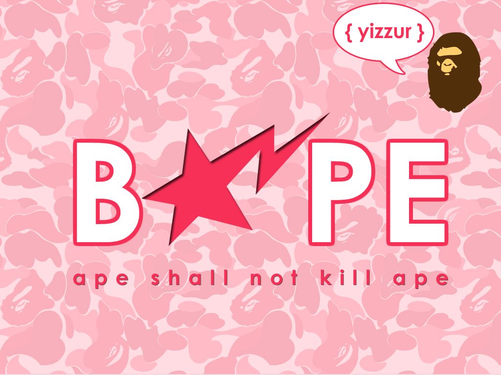 Logo Bape rosa neon, 1920x1200 WUXGA, Desktop