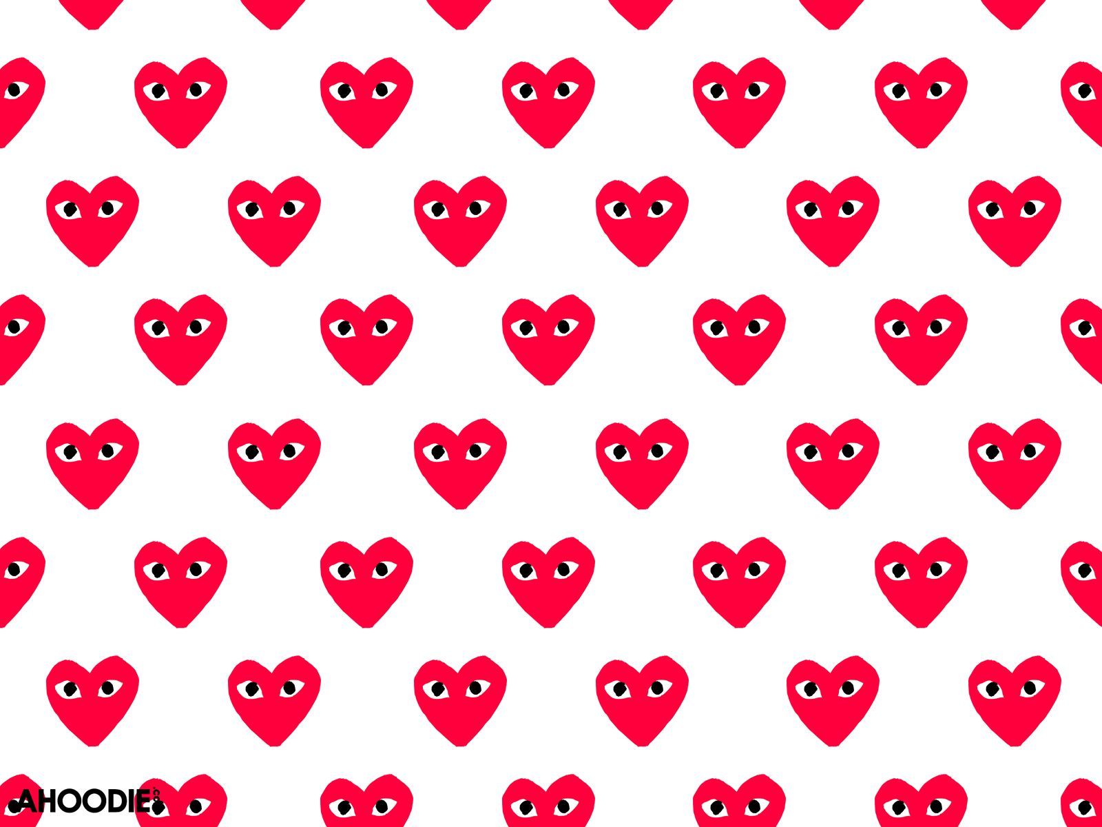 Cuori rossi con occhi CDG, 1600x1200 HD, Laptop