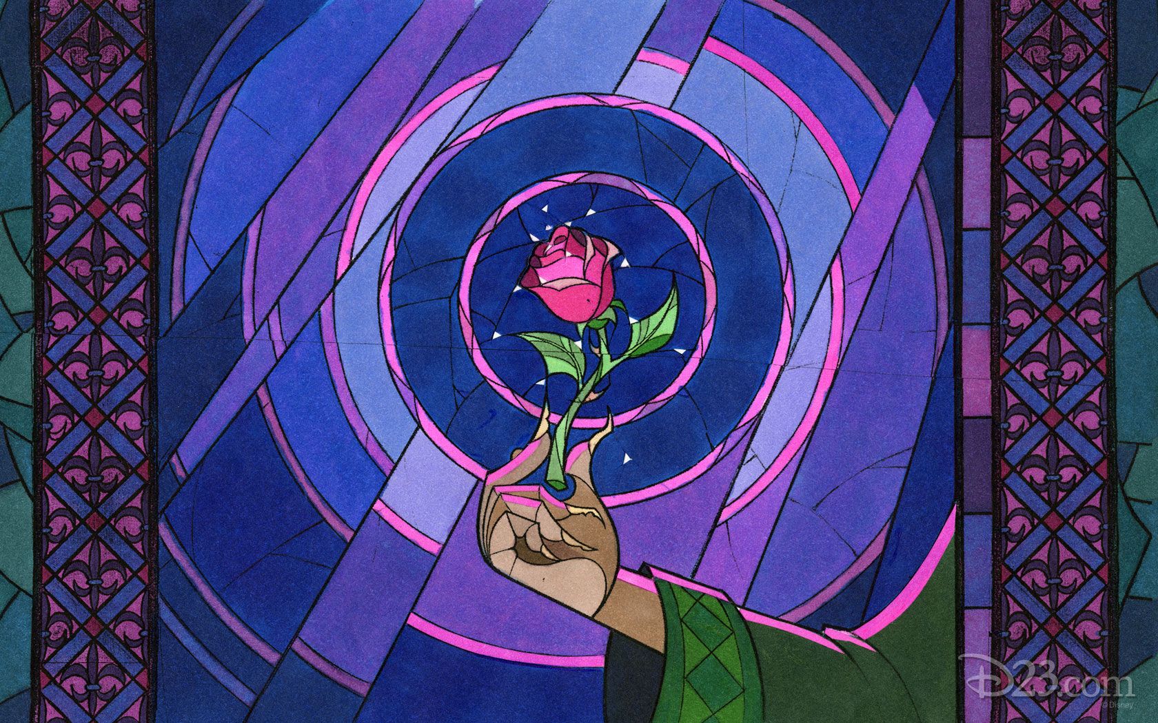 Rosa incantata vetro colorato, 1680x1050 HD, Desktop