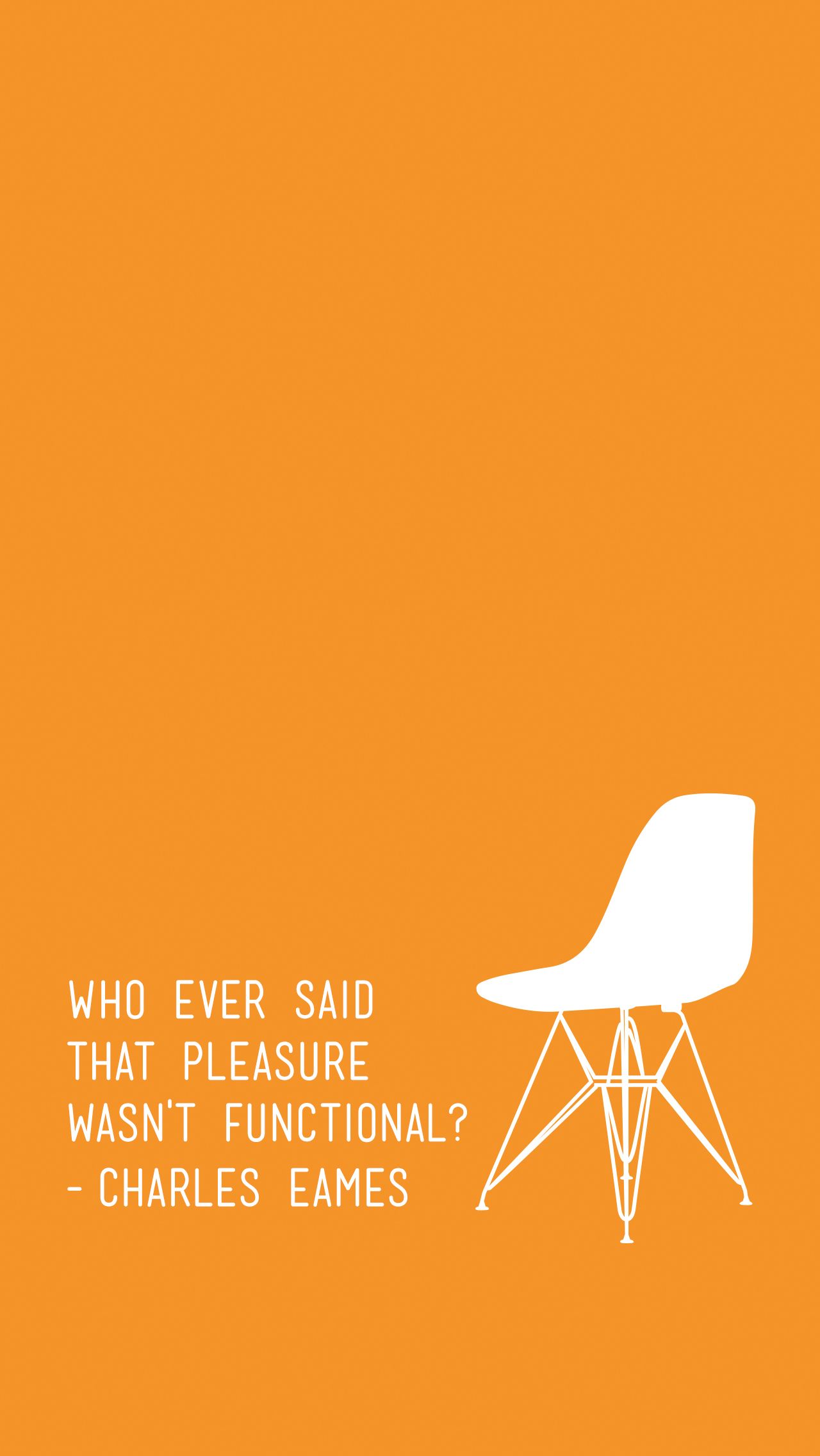 Sedia Eames arancione minimal, 1280x2272 Verticale, Mobile