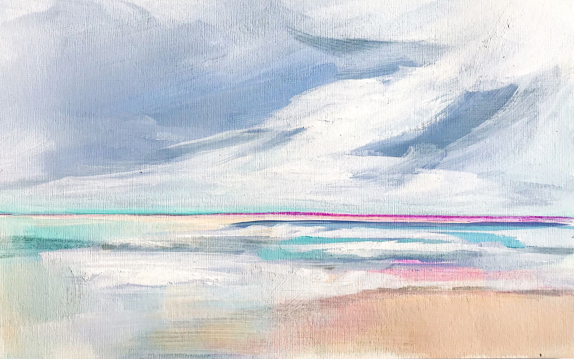 Dipinto spiaggia mare pastello, 1856x1161 HD, Desktop