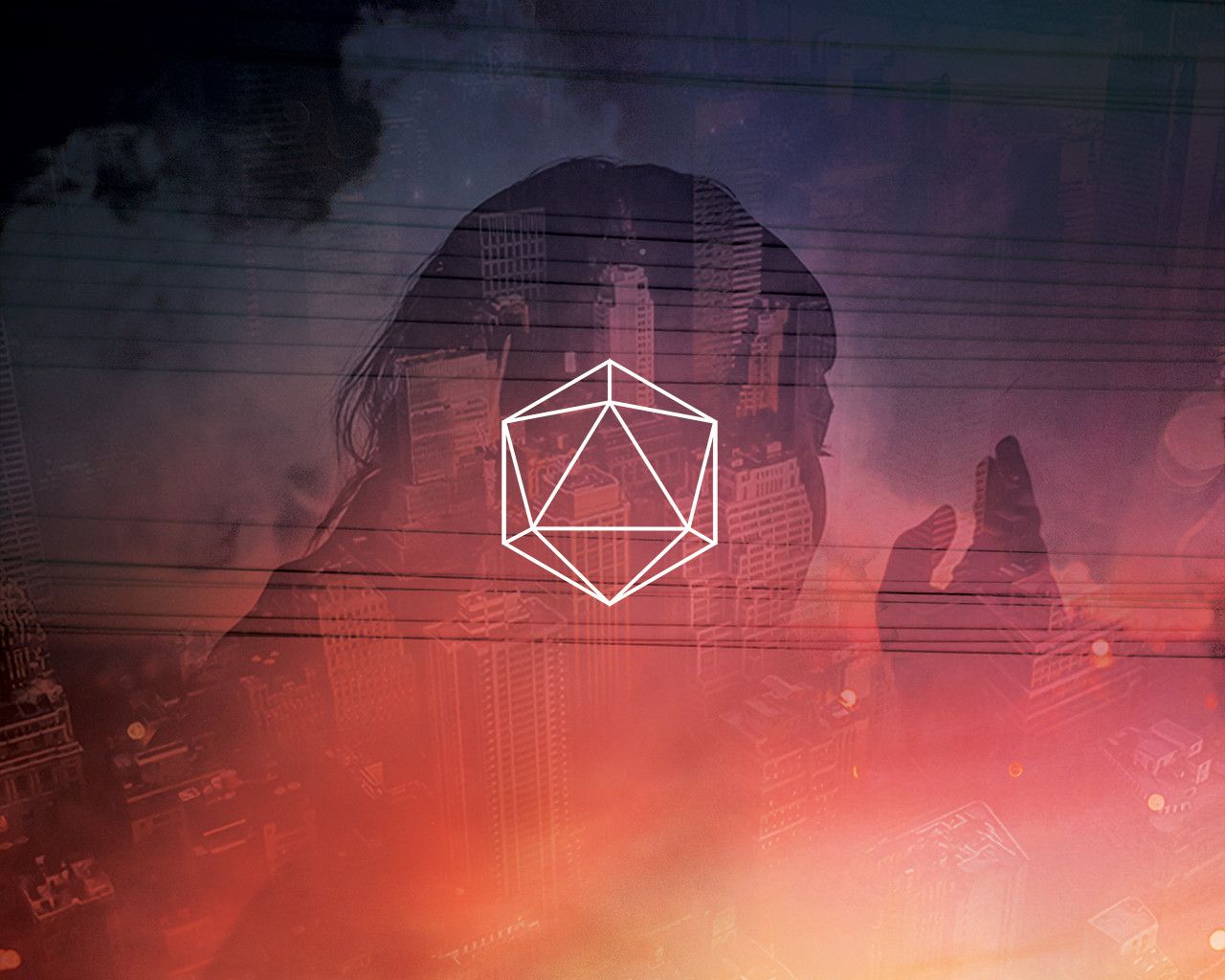 ODESZA logo icosaedro sfondo astratto, 1280x1024 HD, Desktop