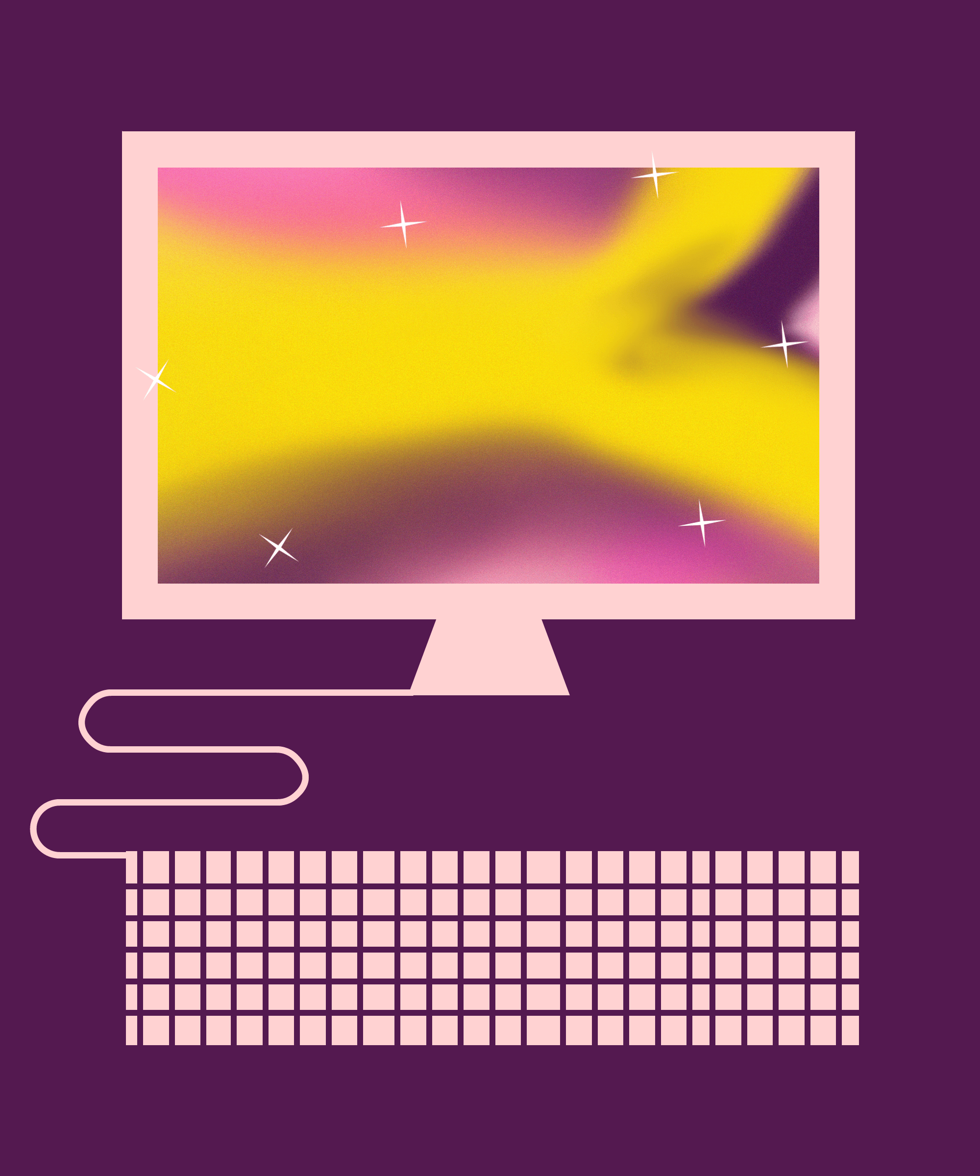 Computer illustrato sfondo viola, 2000x2400 Full HD Verticale, iPhone