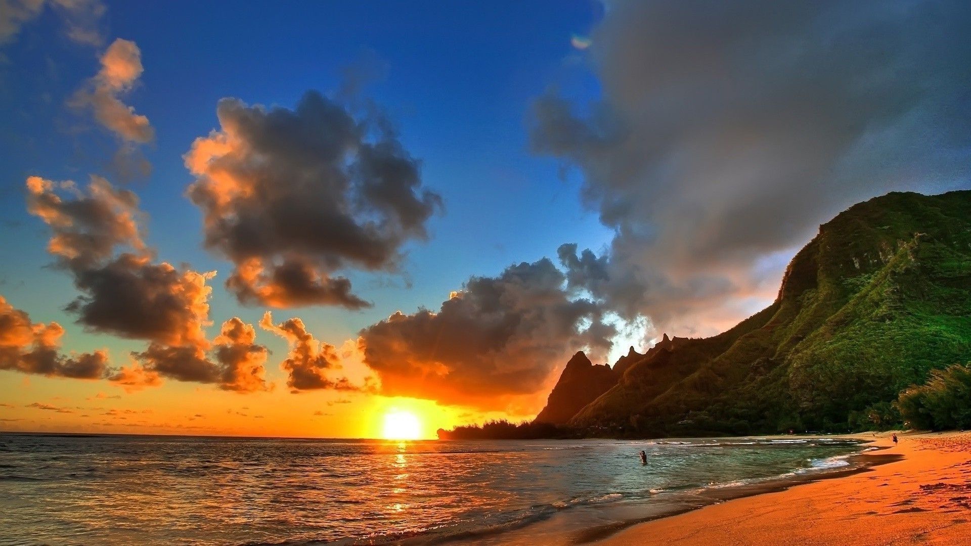 Tramonto su spiaggia tropicale, 1920x1080 Full HD 1080p, Desktop