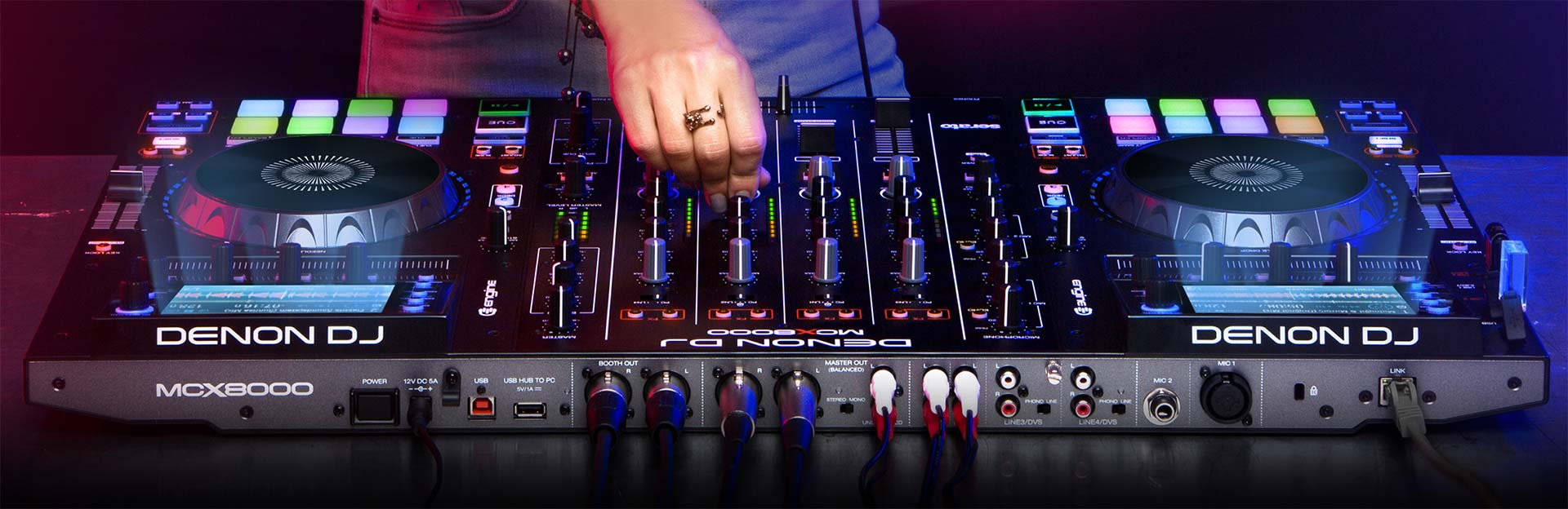 Controller DJ Denon MCX8000, 1920x624 Ultrawide, Dual Monitor