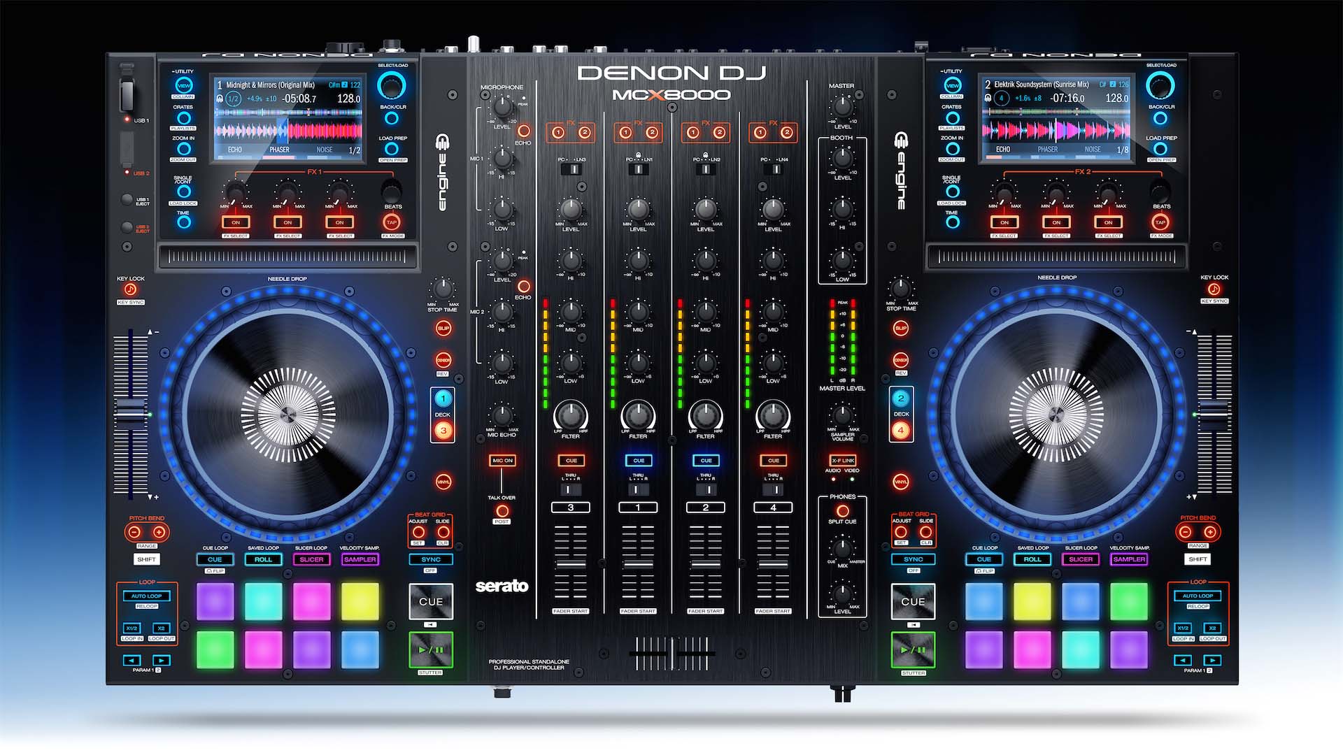 Denon DJ MCX8000 controller, 1920x1080 1080p, Laptop