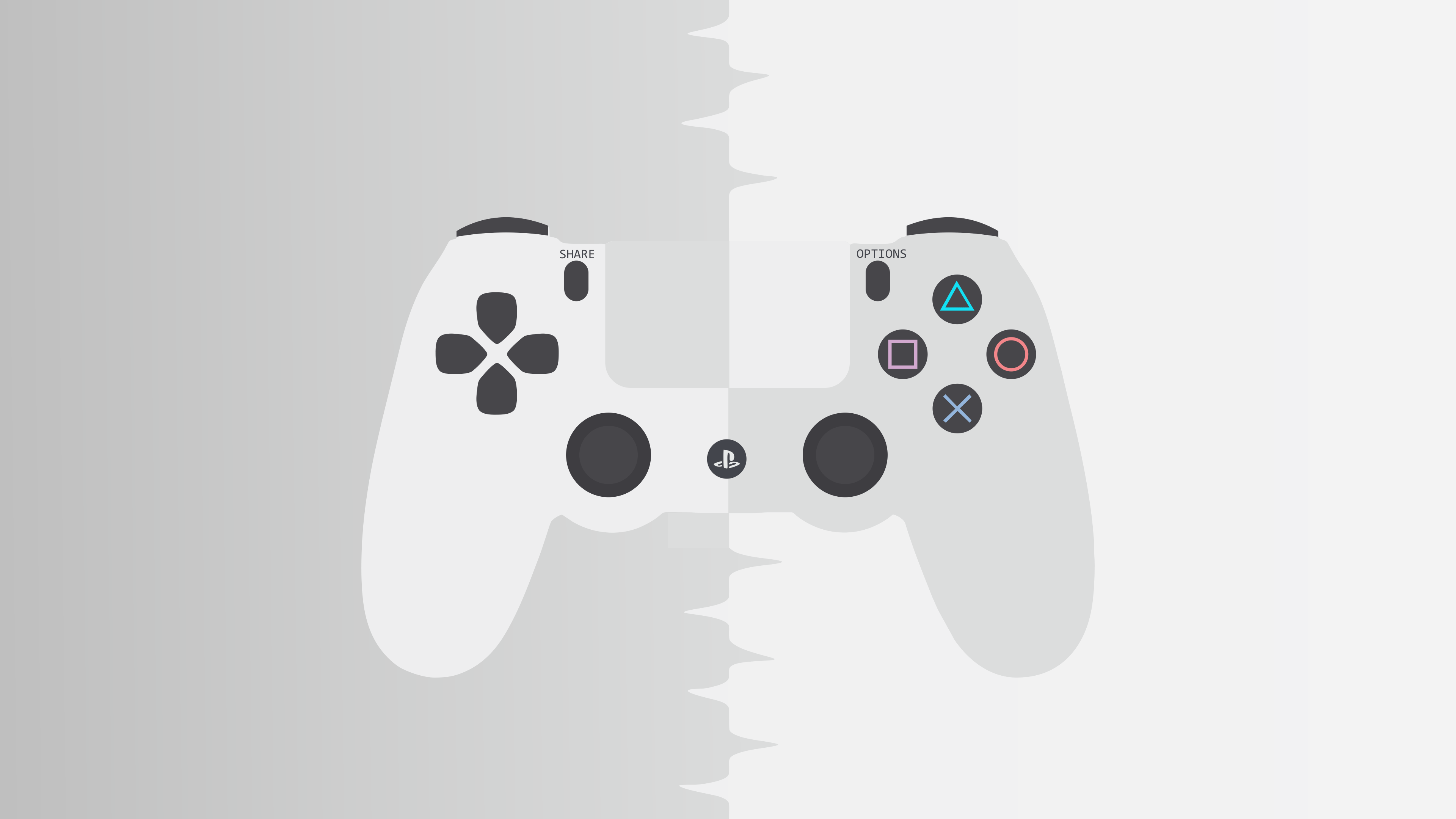Controller PlayStation minimalista bianco, 3840x2160 UHD, PC 4K