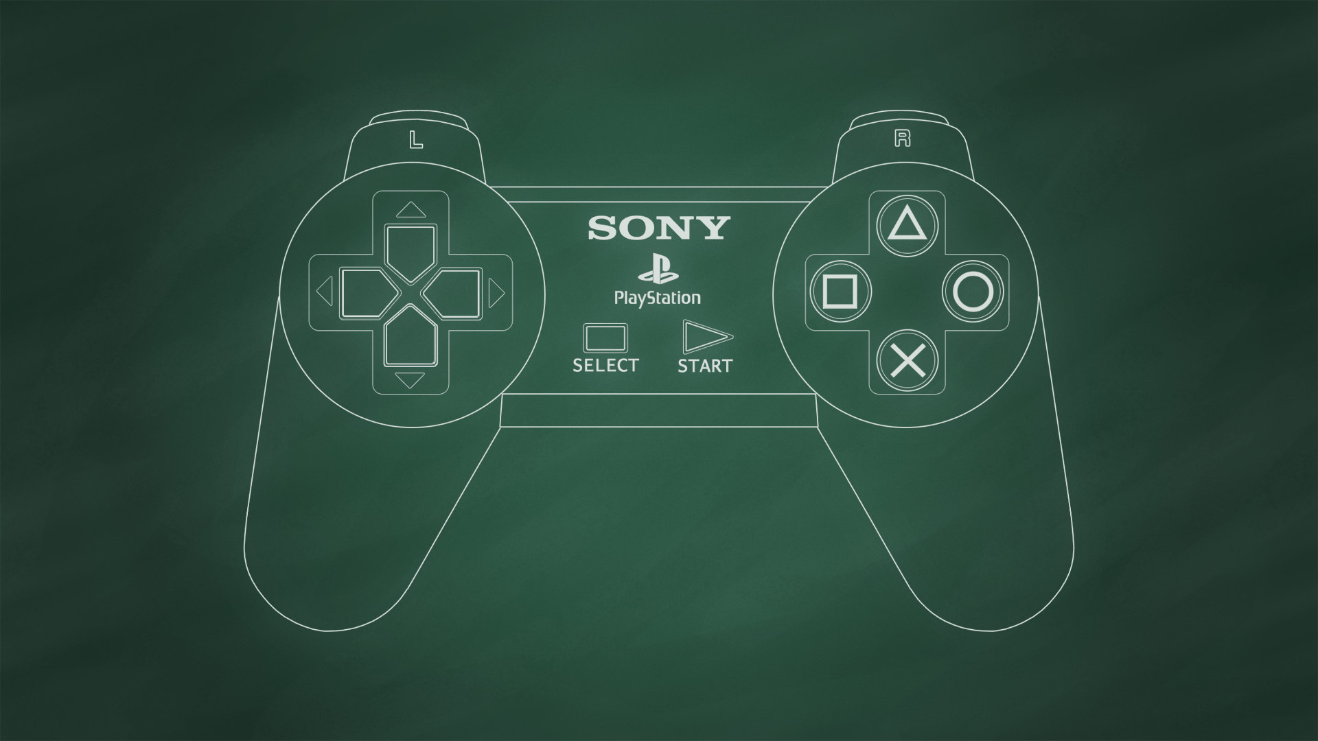 Controller PlayStation disegno lavagna, 1920x1080 Full HD, Desktop