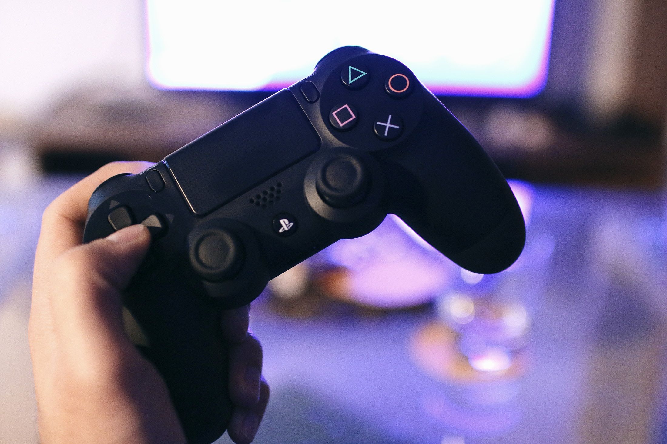 Logo PS4 luci blu, 1920x1080 1080p, Laptop