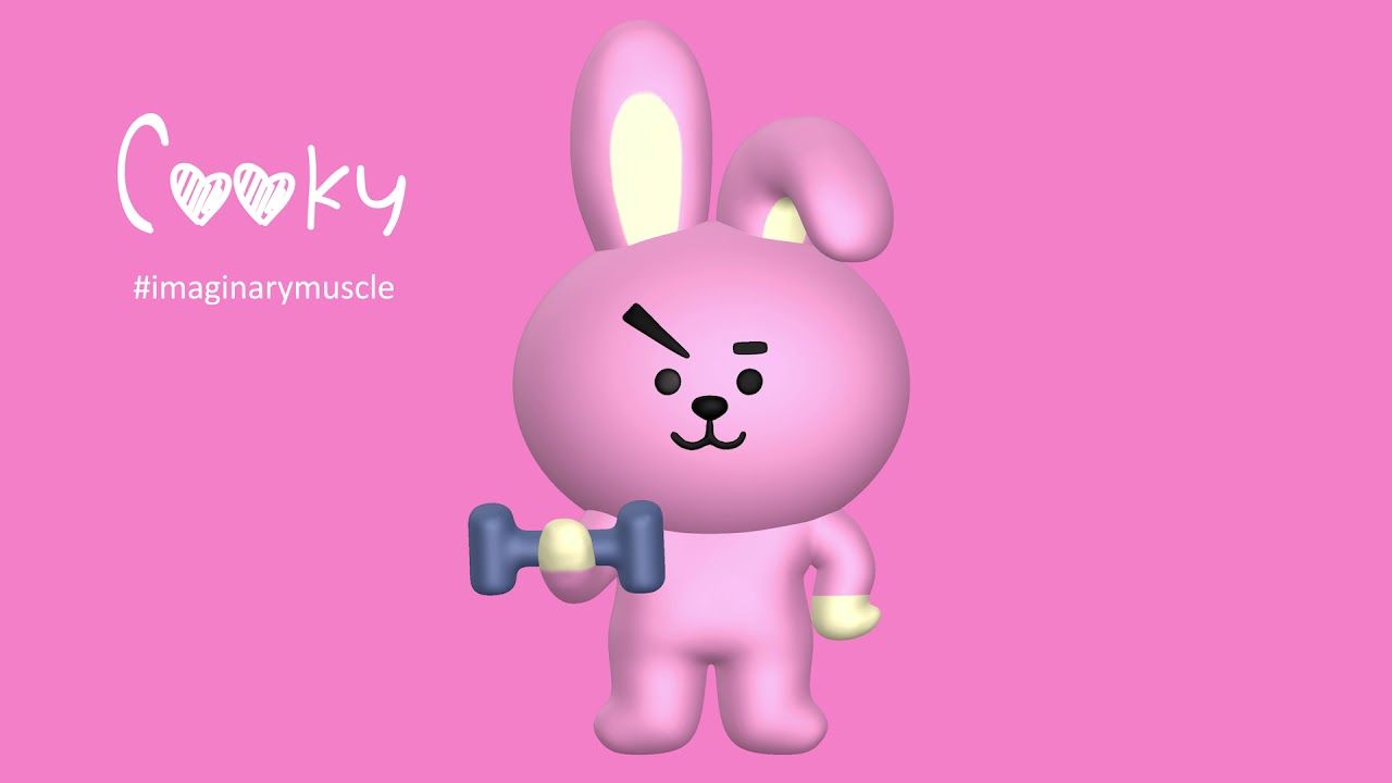 Cooky BT21 coniglio rosa, 1280x720 720p, iMac
