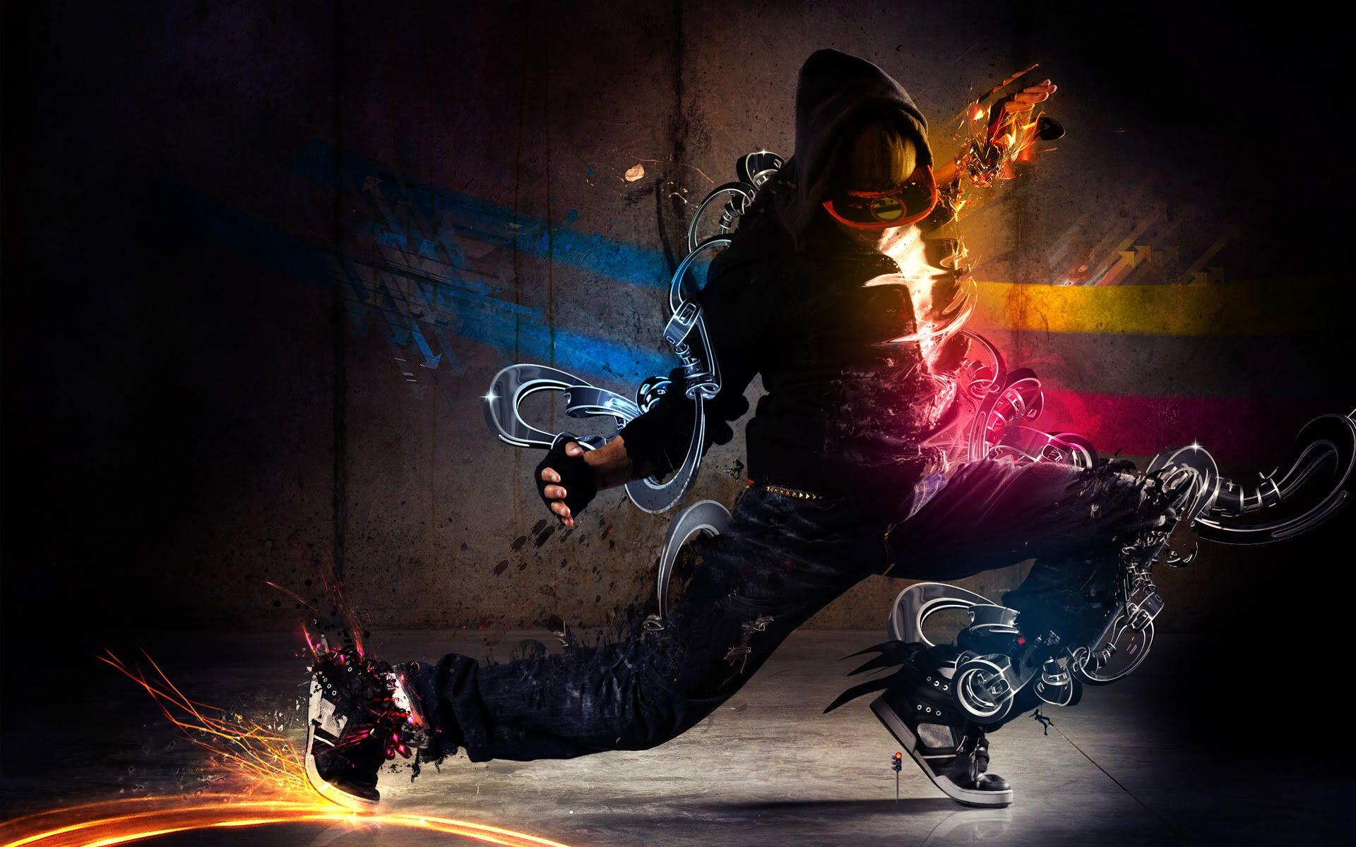 Ballerino breakdance effetti luce, 1920x1200 WUXGA, Desktop