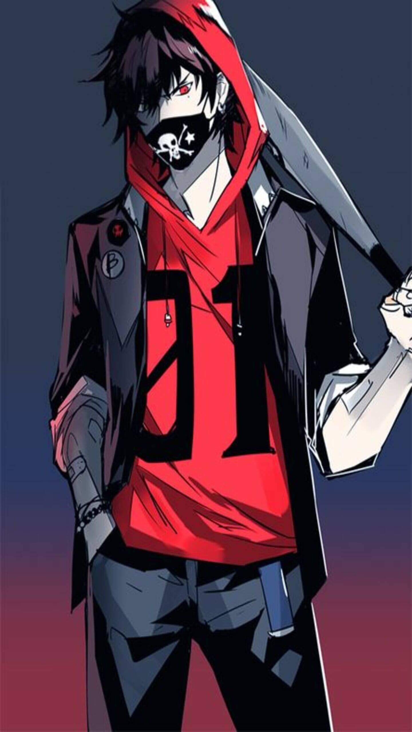Ragazzo anime maschera nera, 1440x2560 Full HD Verticale, Smartphone