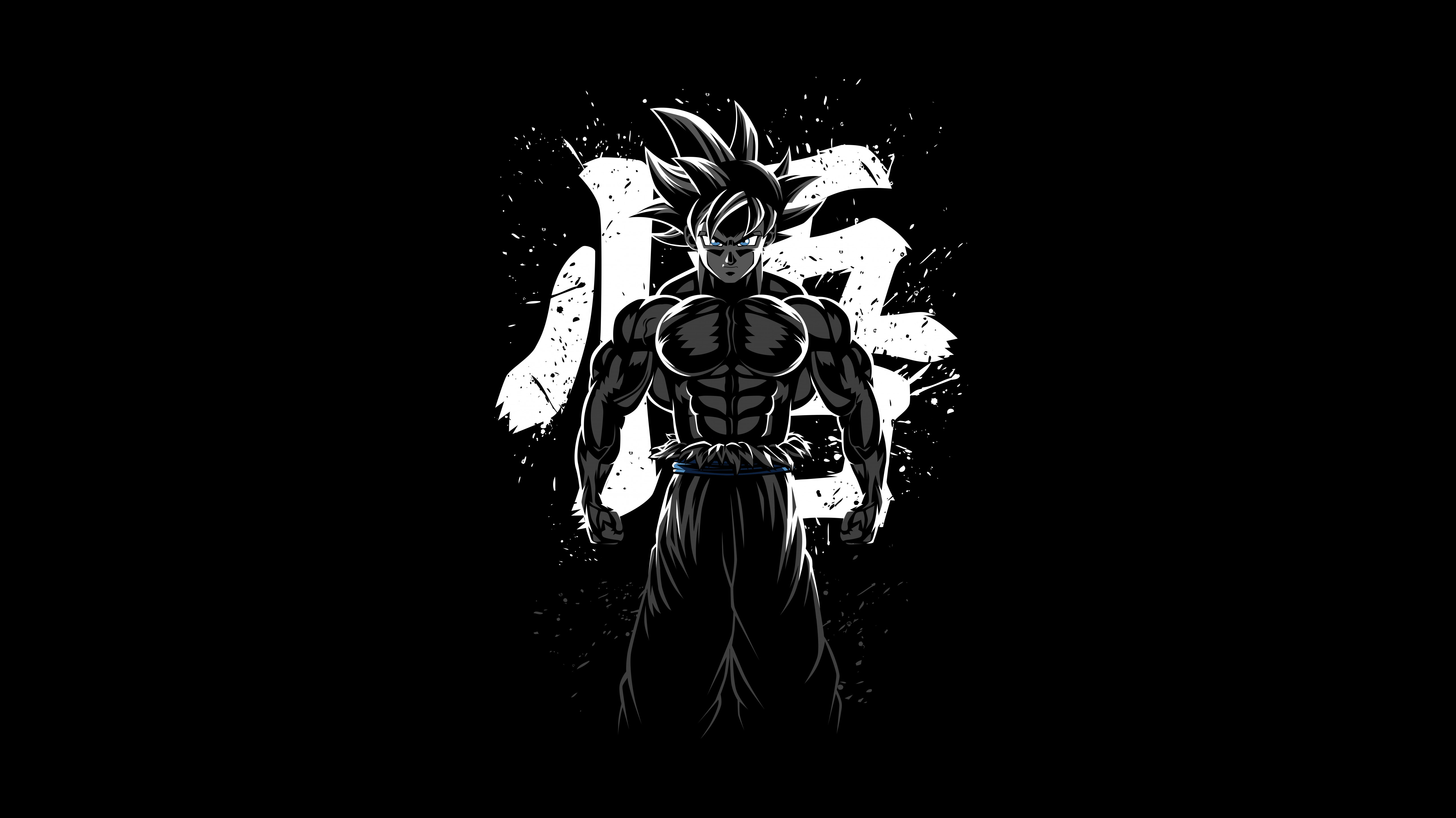 Goku silhouette Dragon Ball nero, Saiyan, 5120x2880 UHD, PC 4K