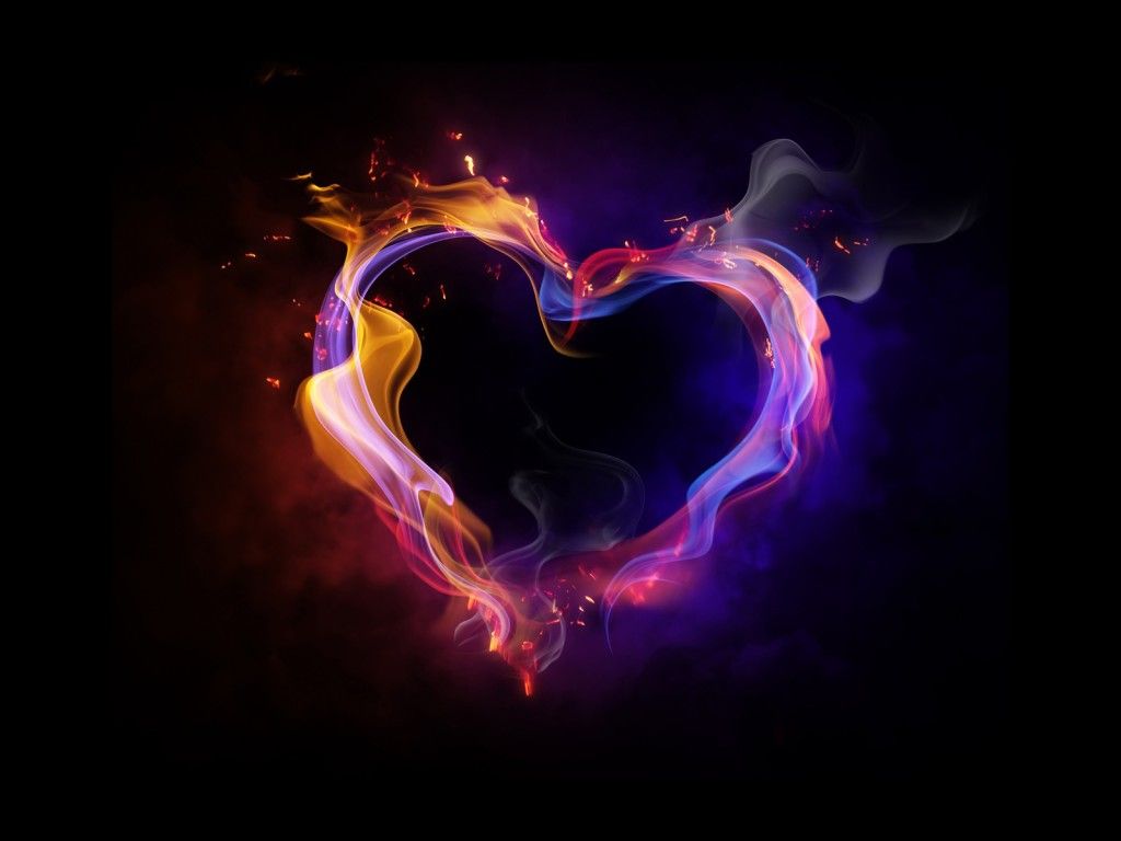 Cuore di fumo colorato luminoso, 1024x768 HD, Desktop