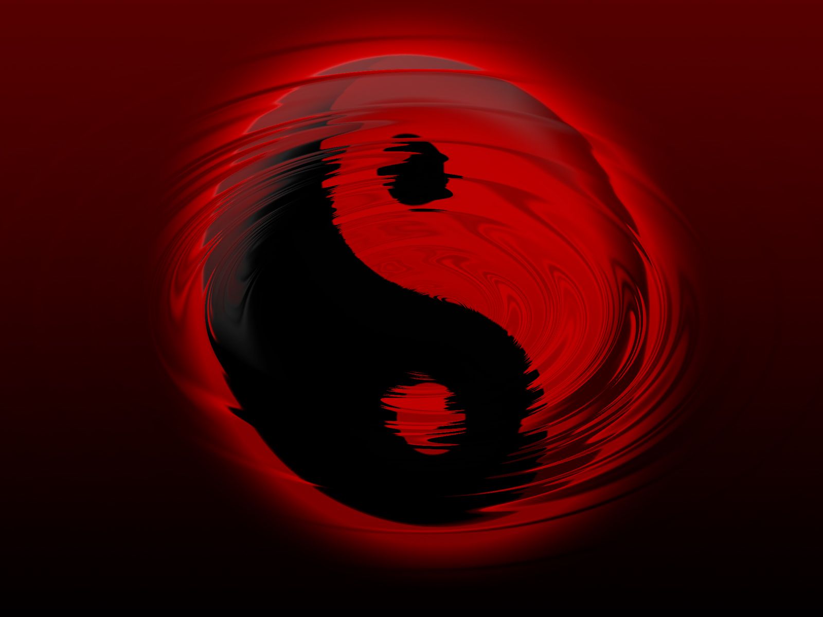 Yin yang rosso e nero, 1600x1200 900p, Desktop