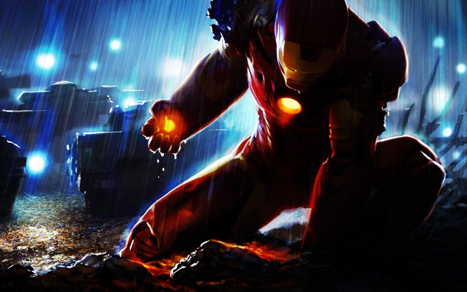 Iron Man sotto la pioggia, Tony Stark, 1920x1200 Full HD+ WUXGA, PC