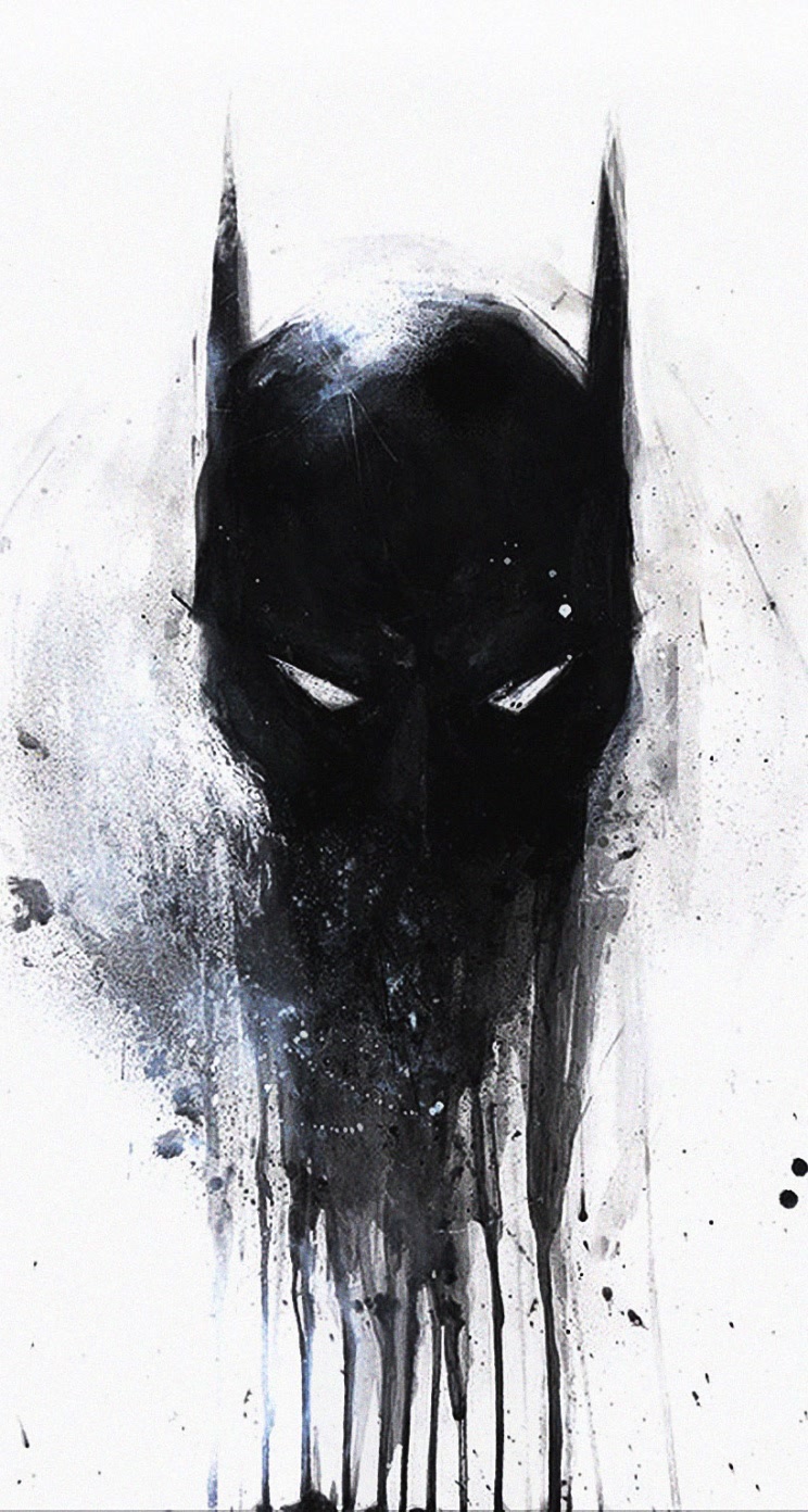 Batman maschera dipinta nero, DC Comics, 744x1392 Verticale, Telefono