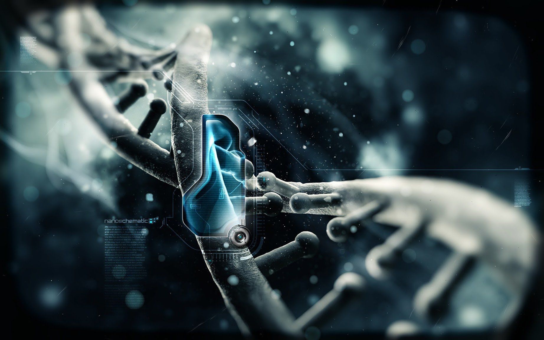 Elica DNA astratta blu, 1844x1152 900p, PC