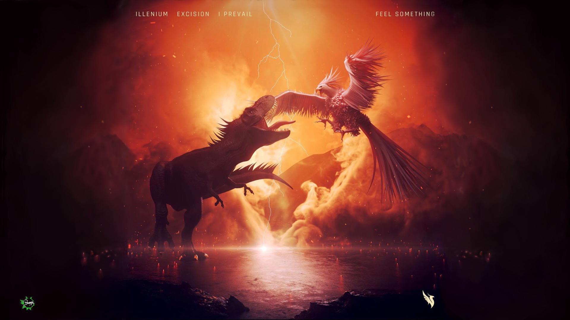 Cavallo e uccello combattenti fiamme, 1920x1080 Full HD 1080p, Desktop