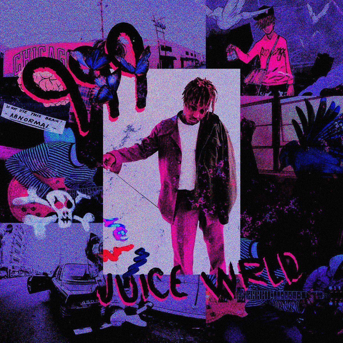 Collage Juice Wrld 999 viola, 1200x1200 HD, Desktop