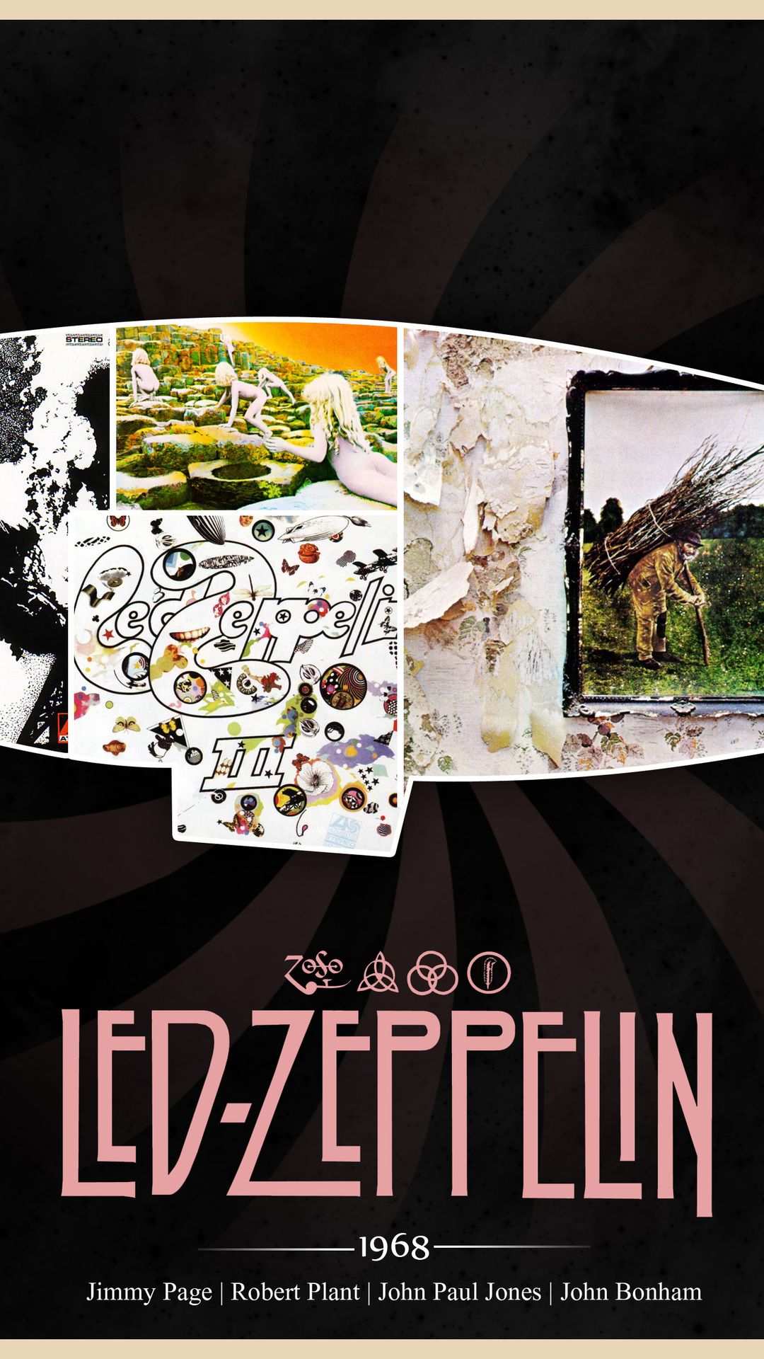 Copertine album Led Zeppelin, rock, 1080x1920 Verticale, Mobile