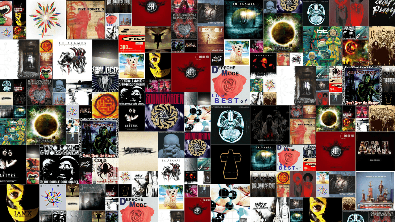 Collage copertine album rock, 1280x720 HD, Desktop