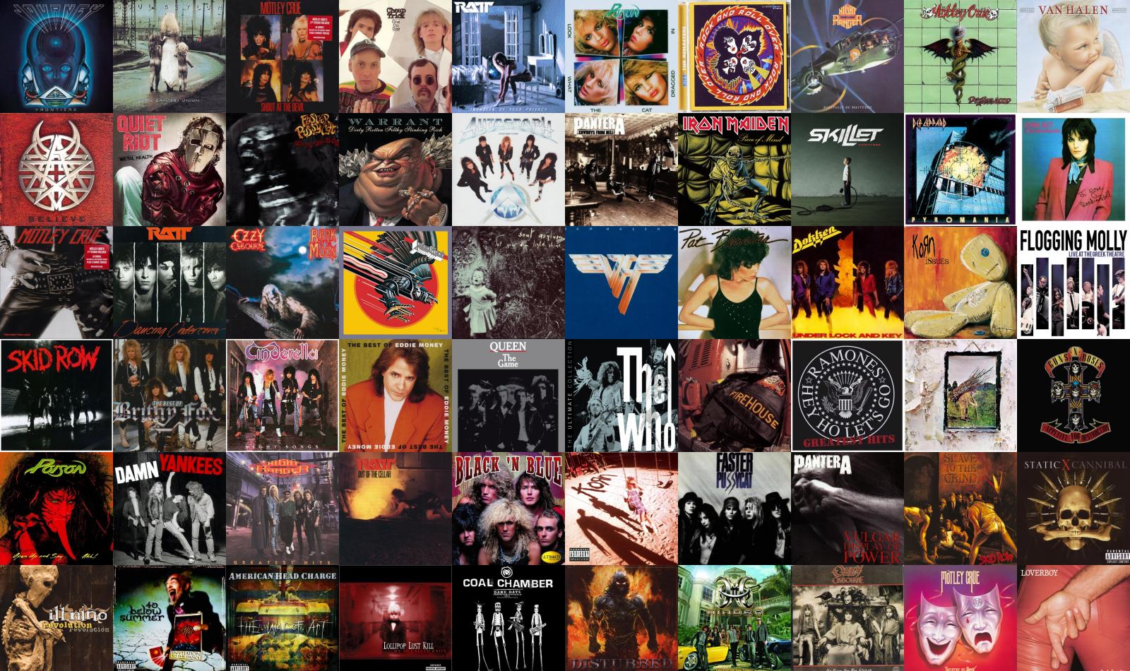 Collage copertine album rock, 1600x950 900p, HP Laptop