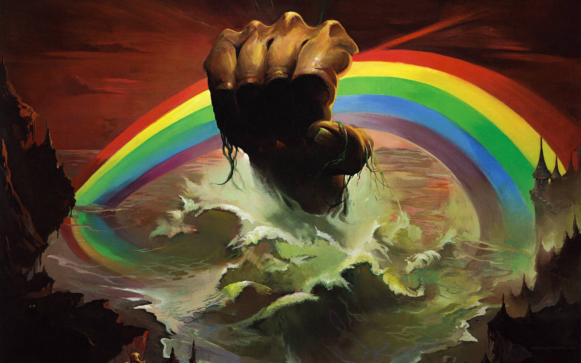 pugno con arcobaleno oceano, 1920x1200 Full HD+ WUXGA, Laptop