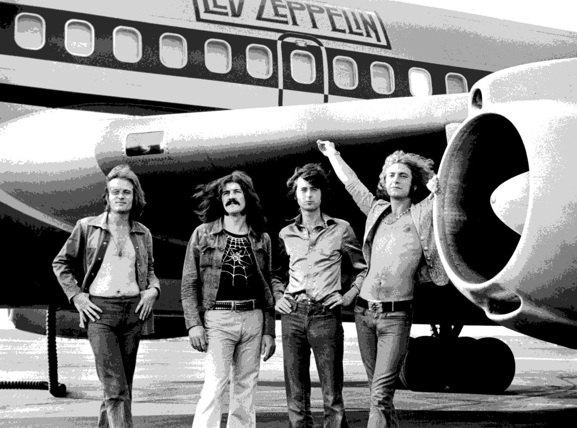 Led Zeppelin band aereo bianco/nero, rock, 1916x1422 900p, Desktop