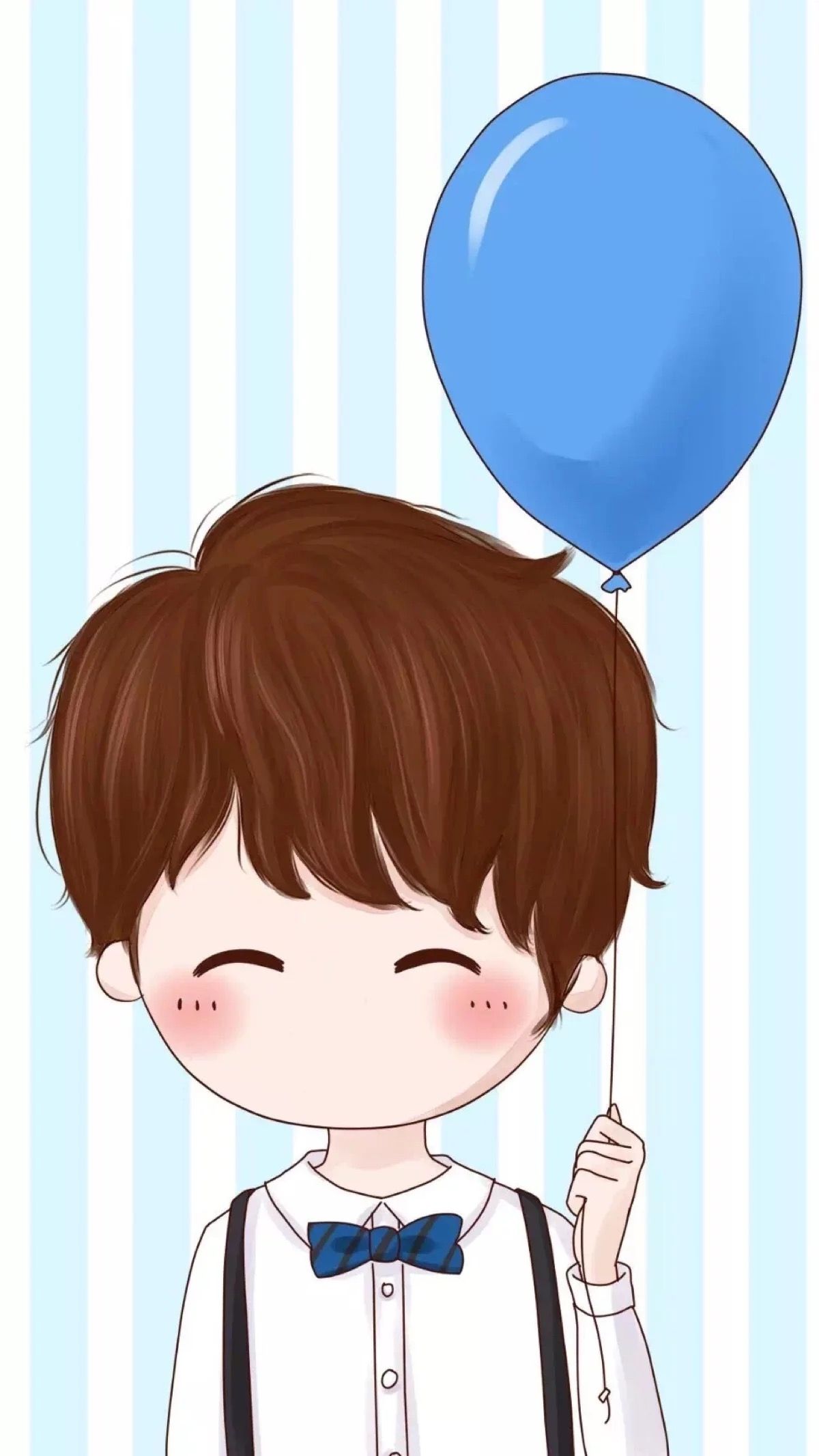 Ragazzo cartoon con palloncino blu, 1200x2132 Verticale, OnePlus