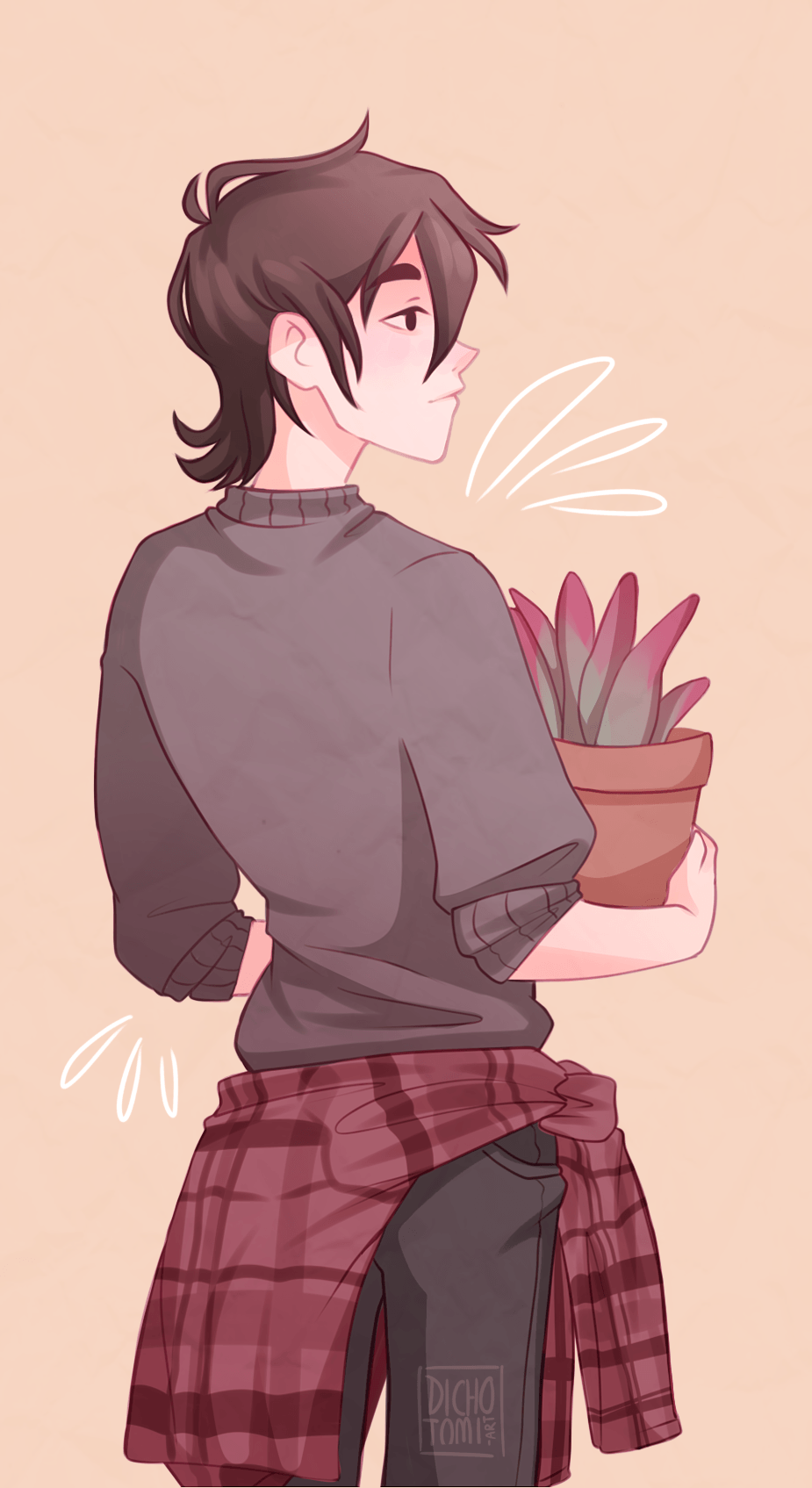 Personaggio Klance con pianta, 925x1695 Verticale, Mobile