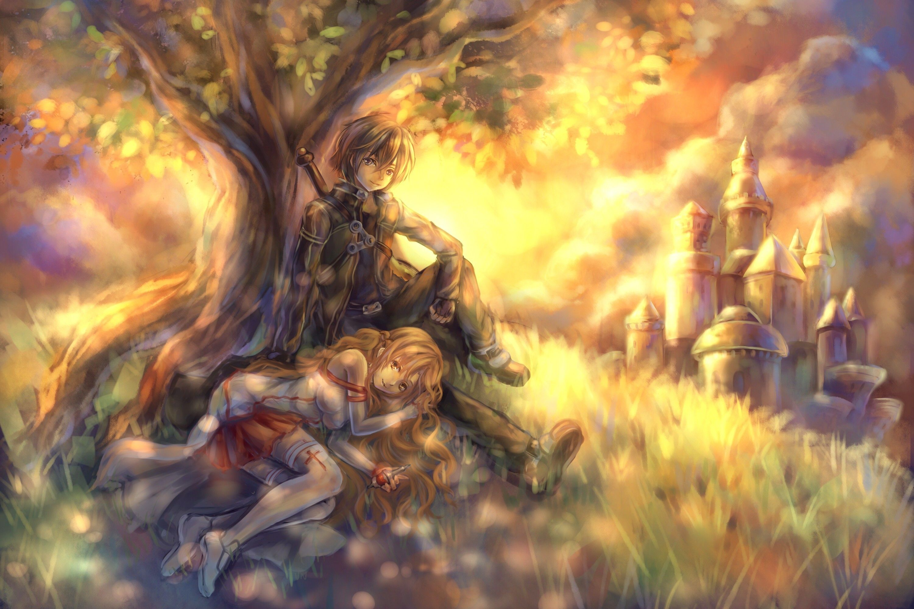 Coppia anime sotto albero, 3000x2000 2K+, Laptop