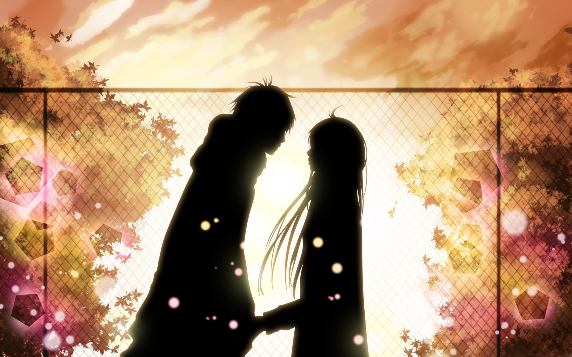 Silhouette coppia anime tramonto, 1920x1200 WUXGA, Laptop