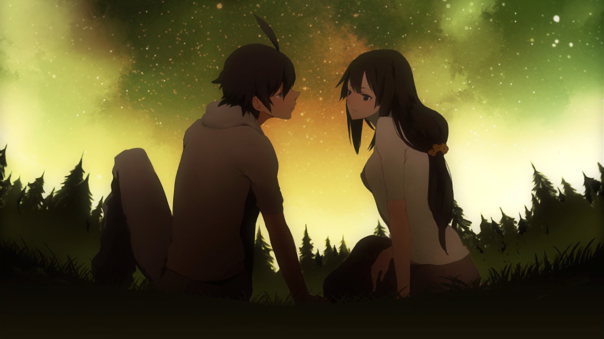Coppia anime seduta tramonto, 1920x1080 Full HD 1080p, Laptop