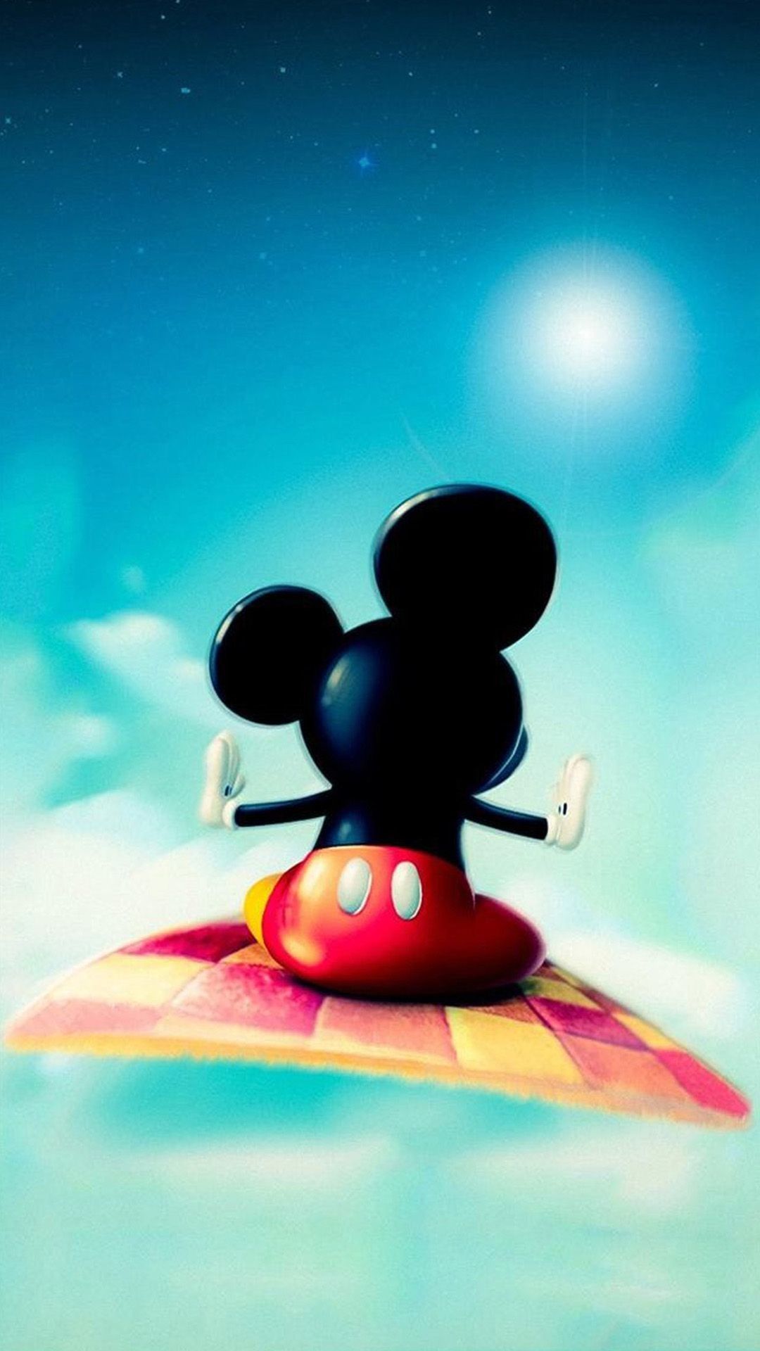 Topolino Disney tappeto volante, Mickey Mouse, 1080x1920 Full HD Verticale, Smartphone