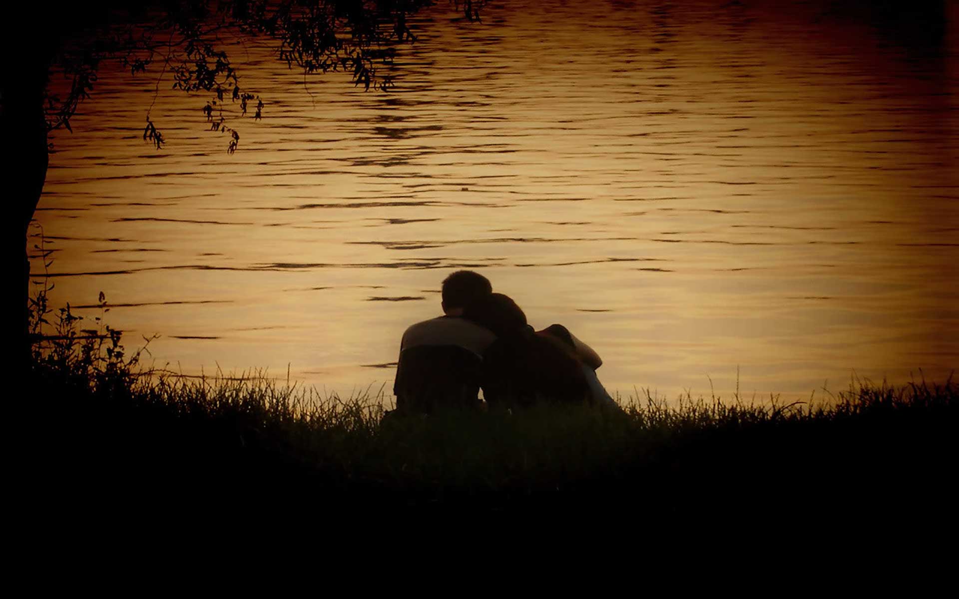 Coppia silhouette al tramonto, 1920x1200 WUXGA, PC