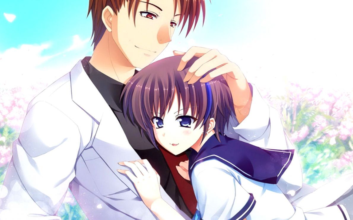 Coppia anime abbraccio fiori, 1190x744 HD, Desktop