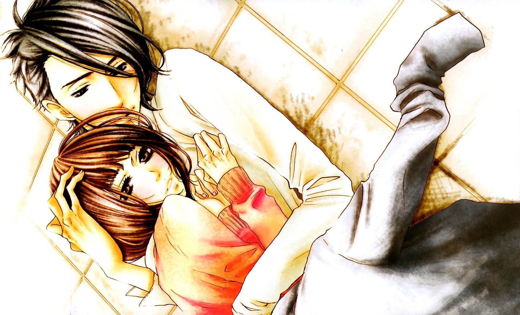 Coppia cartoon abbracciata letto, 1980x1200 Full HD+ WUXGA, PC